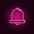 Bell neon icon. Elements of Religion set. Simple icon for websites, web design, mobile app, info graphics