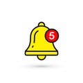 Bell New Notification Icon. Vector isolated symbol Royalty Free Stock Photo