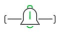 Bell Notification with Brackets Vector Icon, vector design Generative AI Royalty Free Stock Photo