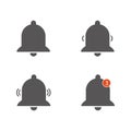 Bell notification icon for incoming messages. Vector illustration on a white background. Set