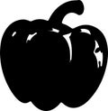 bell pepper Black Silhouette Generative Ai Royalty Free Stock Photo