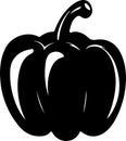 bell pepper Black Silhouette Generative Ai Royalty Free Stock Photo