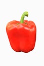 Bell pepper (bulgarian pepper) isolated on white. It is red, fresh, beautiful! Royalty Free Stock Photo