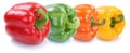 Bell pepper collection paprika in a row fresh vegetable isolated Royalty Free Stock Photo