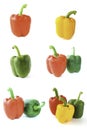 Bell pepper collection on white Royalty Free Stock Photo