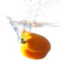 Bell Pepper Dropping Into Water Royalty Free Stock Photo