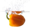 Bell Pepper Dropping Into Water Royalty Free Stock Photo