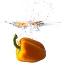 Bell Pepper Dropping Into Water Royalty Free Stock Photo