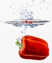 Bell Pepper Dropping Into Water Royalty Free Stock Photo