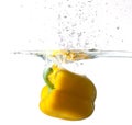 Bell Pepper Dropping Into Water Royalty Free Stock Photo