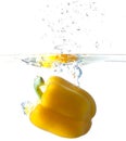 Bell Pepper Dropping Into Water Royalty Free Stock Photo