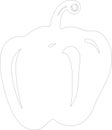 bell pepper Outline Silhouette Generative Ai Royalty Free Stock Photo