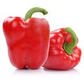 Bell pepper peppers paprika paprikas red isolated on white Royalty Free Stock Photo