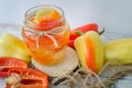 Bell pepper preserved in a glass jar Royalty Free Stock Photo