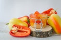 Bell pepper preserved in a glass jar Royalty Free Stock Photo