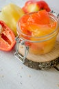 Bell pepper preserved in a glass jar Royalty Free Stock Photo