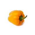 Bell pepper sweet, capsicum, paprika isolated on white background. One whole fresh vegetable with shade orange, yellow color Royalty Free Stock Photo