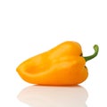 Bell pepper sweet, capsicum, paprika isolated on white background. One whole fresh vegetable with shade orange, yellow color Royalty Free Stock Photo