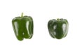 Bell pepper, two big green, perfect isolate on a white background