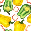 Bell pepper in watercolor on a white background