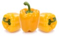 Bell pepper yellow peppers paprika paprikas vegetable food isolated on white Royalty Free Stock Photo