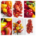 Bell peppers, chilis, habaneros and tomatoes,collage Royalty Free Stock Photo