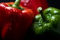 Bell peppers colorful closeup. Generate Ai