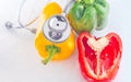 Bell Peppers are Healthy Food with stethoscope