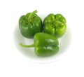 Bell peppers on plate isolated close up Royalty Free Stock Photo