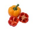 Bell peppers, white background Royalty Free Stock Photo