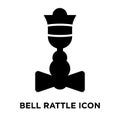 Bell Rattle icon vector isolated on white background, logo concept of Bell Rattle sign on transparent background, black filled Royalty Free Stock Photo