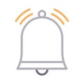 Bell reception vector color line icon