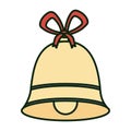 Bell with ribbon white background celebration merry christmas