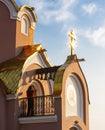 Bell-ringer in orthodoxy church bell tower. Selective focus