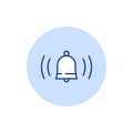 Bell ringing, alarm system, vector stroke icon