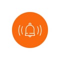 Bell ringing, alarm system, vector stroke icon