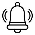 Bell ringing icon, outline style