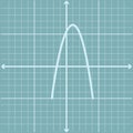 Bell shape curve on graph page of blue color using x and y axis lines for education vector