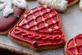 Beautifully decorated bell shaped Christmas cookie Royalty Free Stock Photo