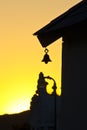 Bell silhouette Hindu temple