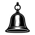 Bell silhouette icon in black color. Vector template for laser cutting wall art