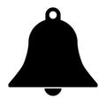 bell silhouette symbol shape, black and white vector illustration