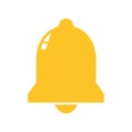 Bell simple yellow icon isolated on the white background