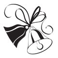 Bell sketch for Christmas or wedding with bow Royalty Free Stock Photo