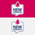 Bell sticker flat design banner for new update Royalty Free Stock Photo