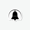 Bell sticker Icon isolated on gray background Royalty Free Stock Photo