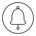 Bell thin line icon. Handbell vector illustration isolated on white. Alarm outline style design, designed for web and