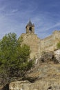 The Bell Tower of the Alcazaba of Antequera set on one corner of the Forts outer stone walls.