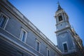 Bell tower, Almudena Cathedral, located in the area of the Habsburgs, classical architecture Royalty Free Stock Photo