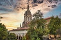 Bell tower of the basilica of Begona in Bilbao Royalty Free Stock Photo